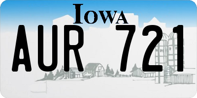 IA license plate AUR721