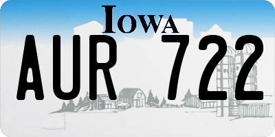 IA license plate AUR722