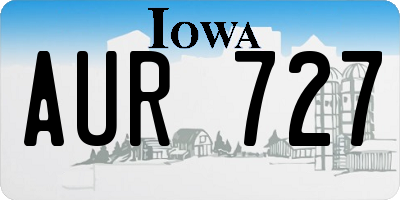 IA license plate AUR727
