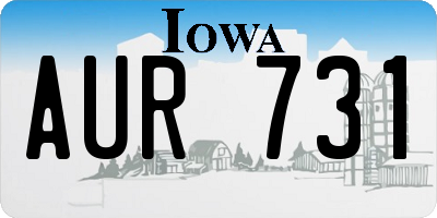 IA license plate AUR731