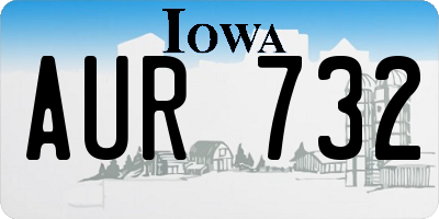 IA license plate AUR732