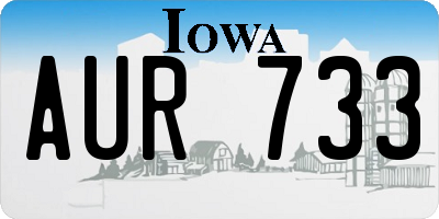 IA license plate AUR733