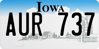 IA license plate AUR737