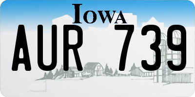 IA license plate AUR739