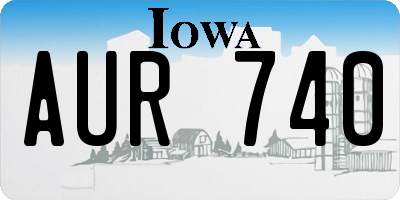 IA license plate AUR740