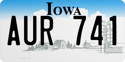 IA license plate AUR741