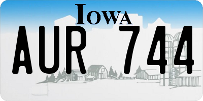 IA license plate AUR744