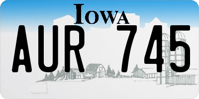 IA license plate AUR745