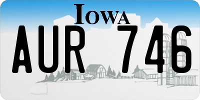 IA license plate AUR746