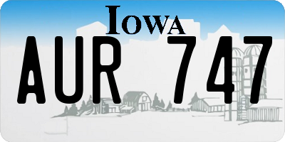IA license plate AUR747