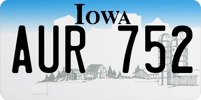 IA license plate AUR752