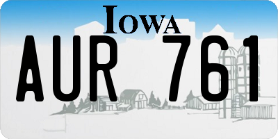 IA license plate AUR761