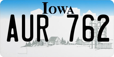 IA license plate AUR762