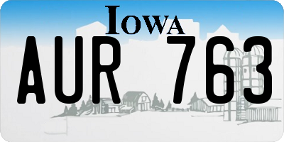IA license plate AUR763