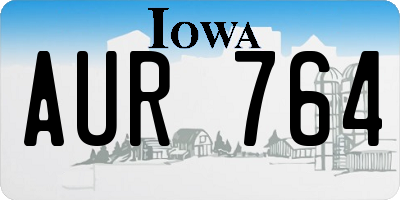 IA license plate AUR764