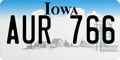 IA license plate AUR766