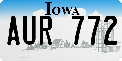 IA license plate AUR772