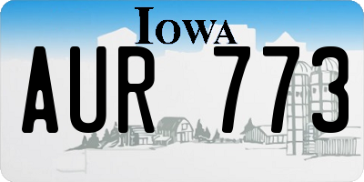 IA license plate AUR773