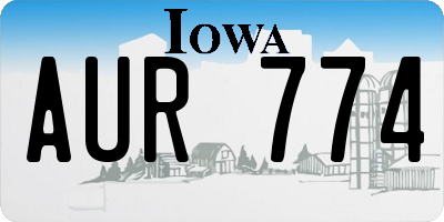 IA license plate AUR774
