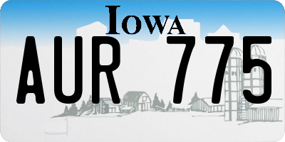 IA license plate AUR775