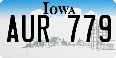 IA license plate AUR779