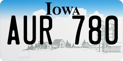 IA license plate AUR780