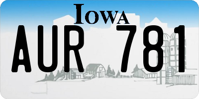 IA license plate AUR781