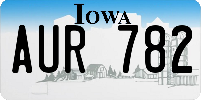 IA license plate AUR782