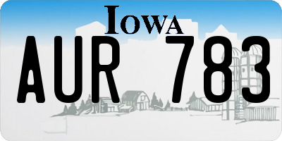 IA license plate AUR783