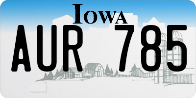 IA license plate AUR785