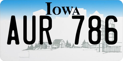 IA license plate AUR786