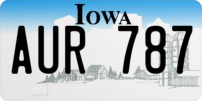IA license plate AUR787