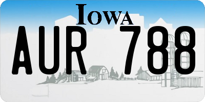 IA license plate AUR788