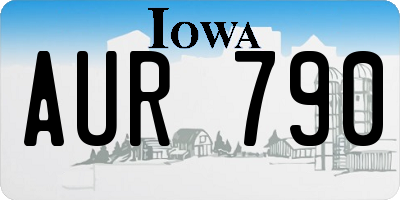 IA license plate AUR790