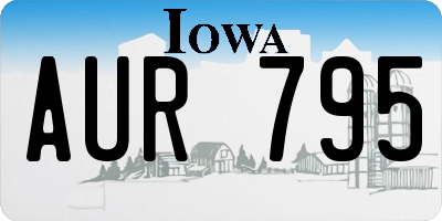 IA license plate AUR795