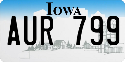 IA license plate AUR799