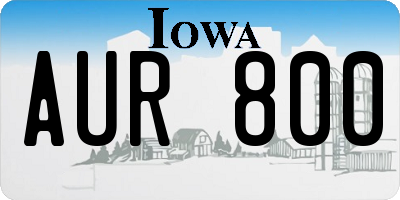 IA license plate AUR800