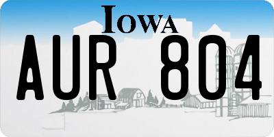 IA license plate AUR804
