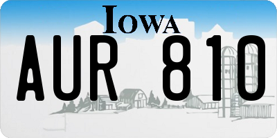 IA license plate AUR810