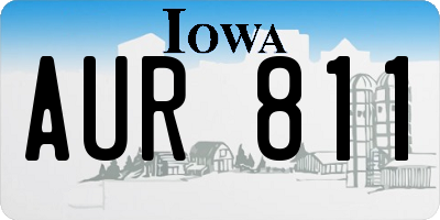 IA license plate AUR811
