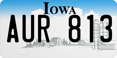 IA license plate AUR813
