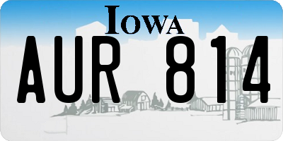 IA license plate AUR814