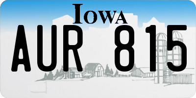 IA license plate AUR815