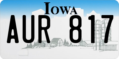 IA license plate AUR817