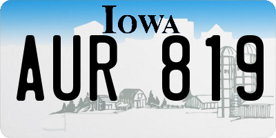 IA license plate AUR819