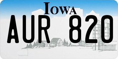 IA license plate AUR820