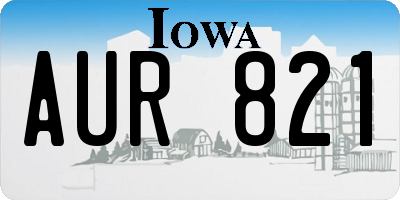 IA license plate AUR821