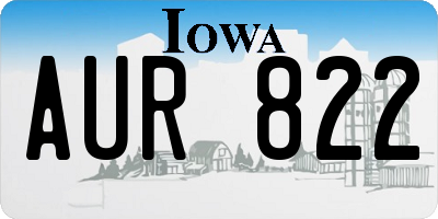 IA license plate AUR822