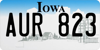 IA license plate AUR823
