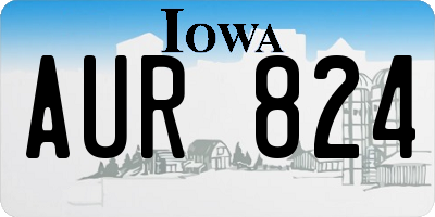 IA license plate AUR824